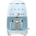SMEG Cafetière filtre 10 tasses programmable Bleu Azur - Années 50 - DCF02PBEU pas cher
