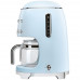 SMEG Cafetière filtre 10 tasses programmable Bleu Azur - Années 50 - DCF02PBEU pas cher