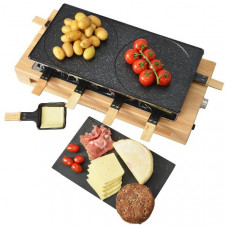 KITCHENCHEF Appareil à raclette, Grill & Crêpes 8 personnes - KCWOOD8MAXI pas cher